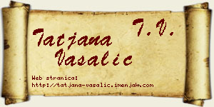 Tatjana Vašalić vizit kartica